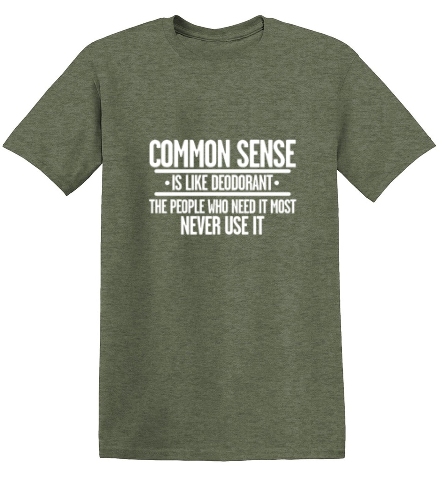 Funny T-Shirts design "Common Sense is Like Deodorant"