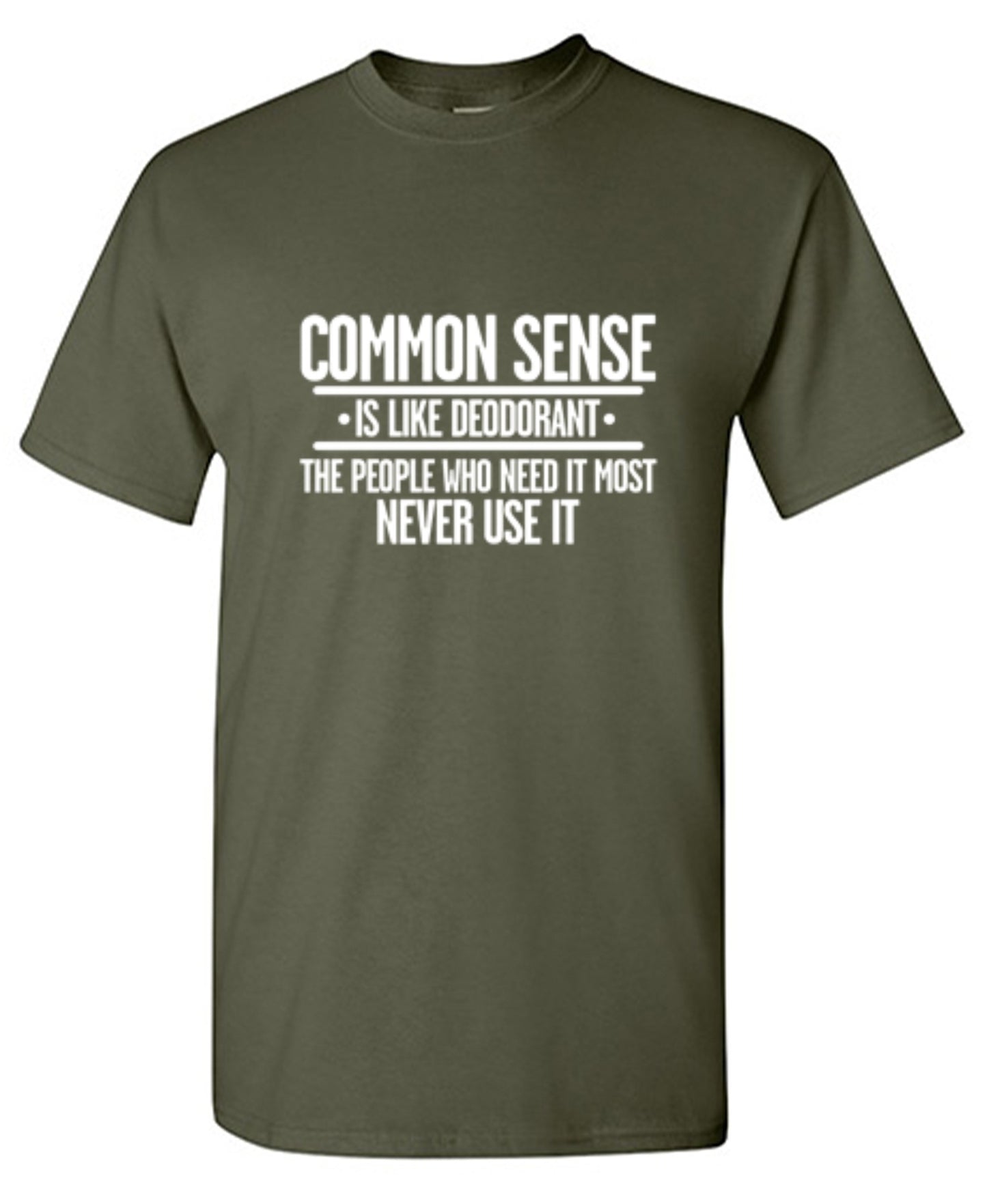 Funny T-Shirts design "Common Sense is Like Deodorant"
