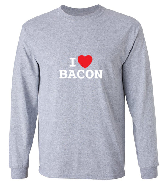 Funny T-Shirts design "I Love Bacon - Long Sleeve"