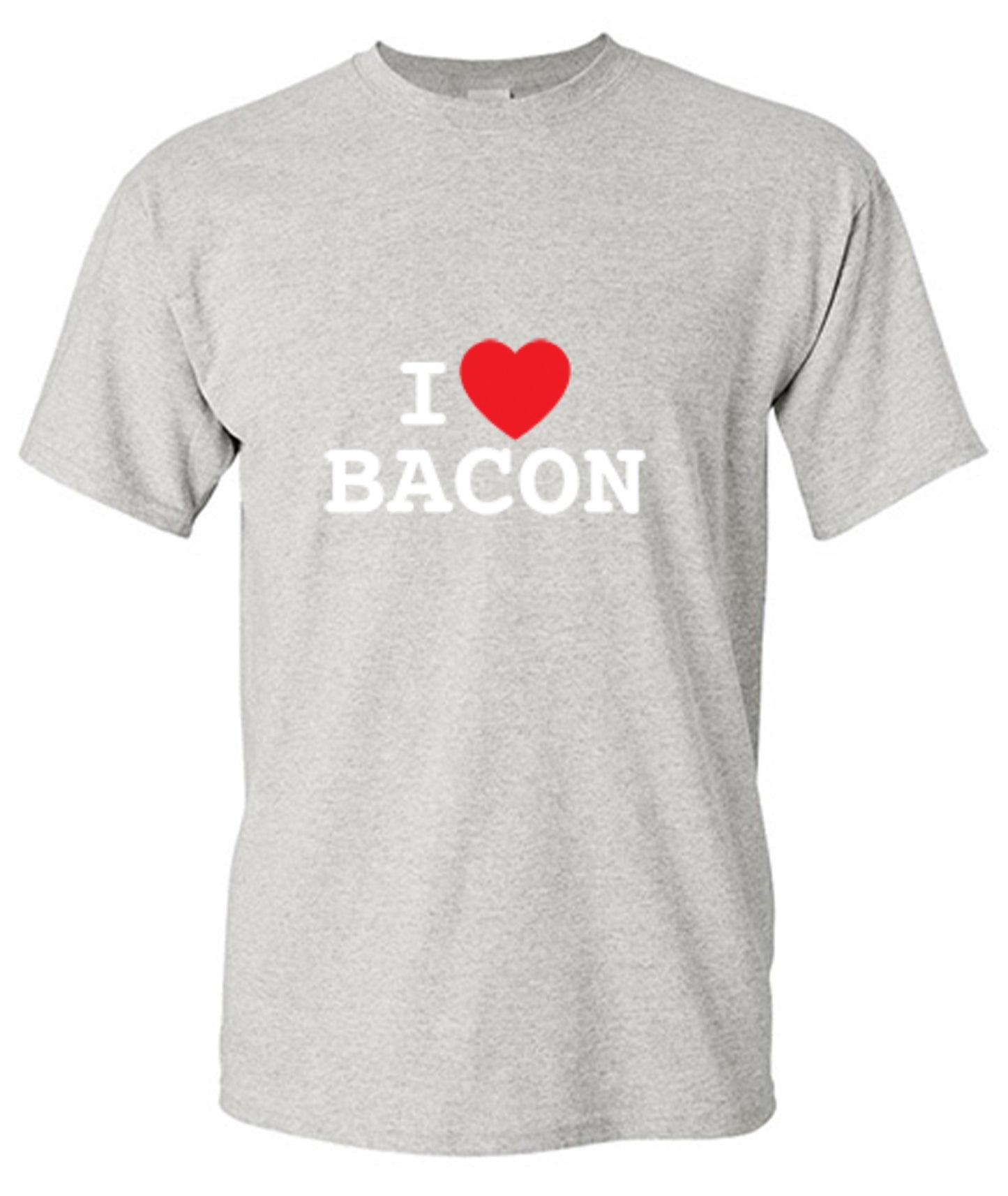 Funny T-Shirts design "I Love Bacon"