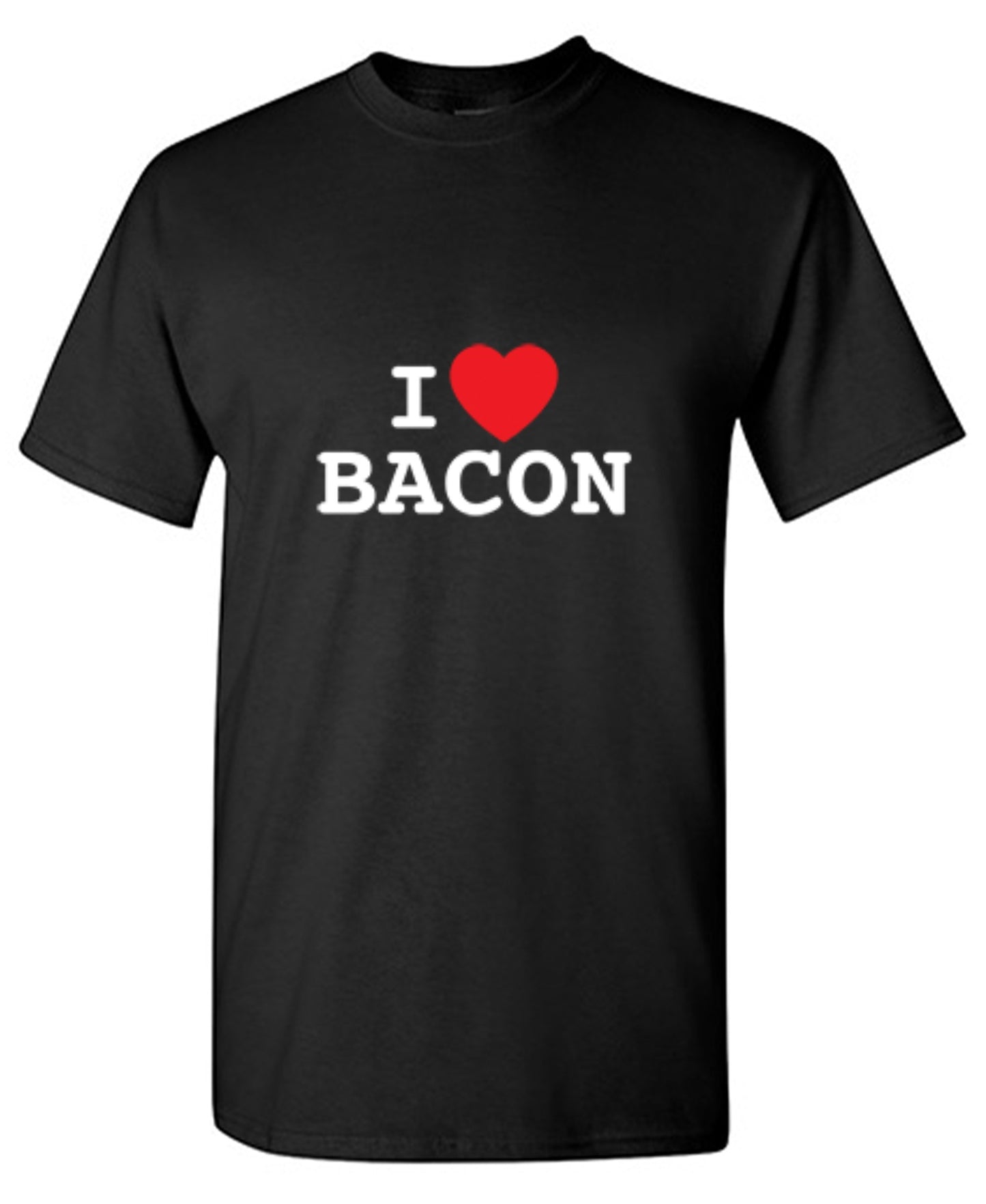 Funny T-Shirts design "I Love Bacon"