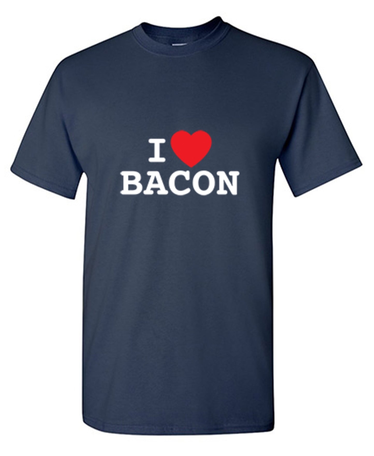 Funny T-Shirts design "I Love Bacon"