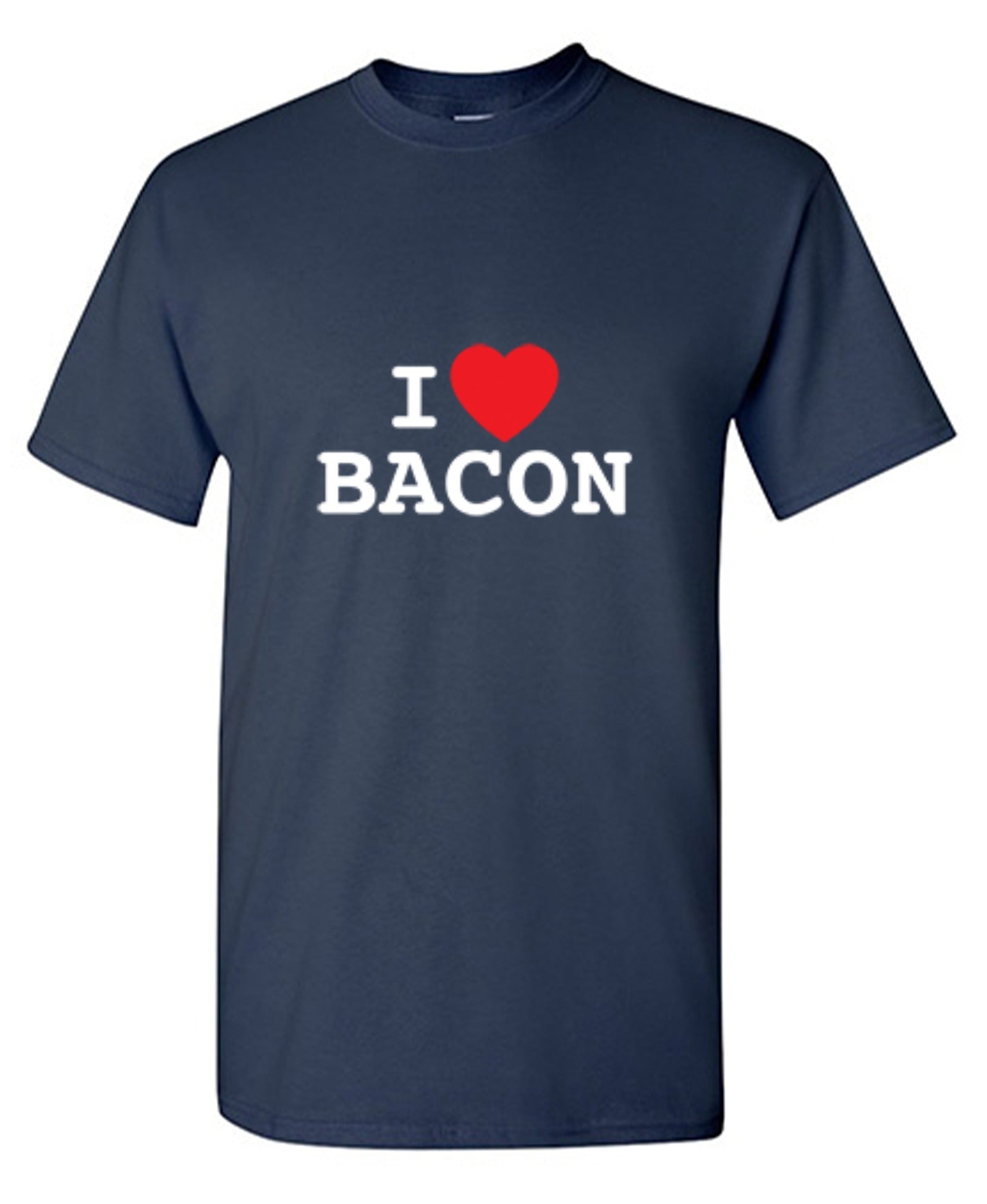 Funny T-Shirts design "I Love Bacon"