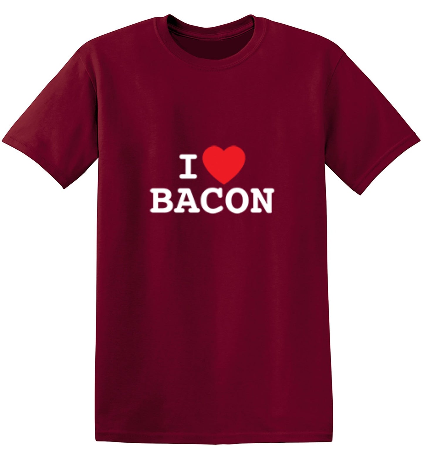 Funny T-Shirts design "I Love Bacon"