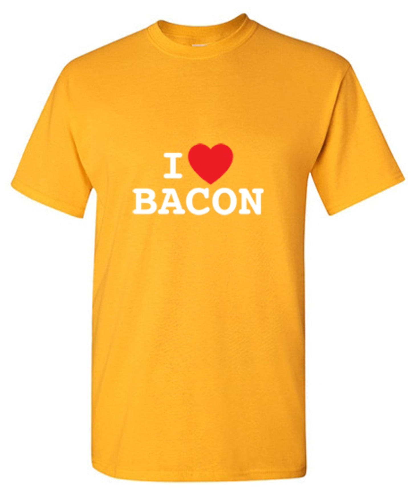 Funny T-Shirts design "I Love Bacon"