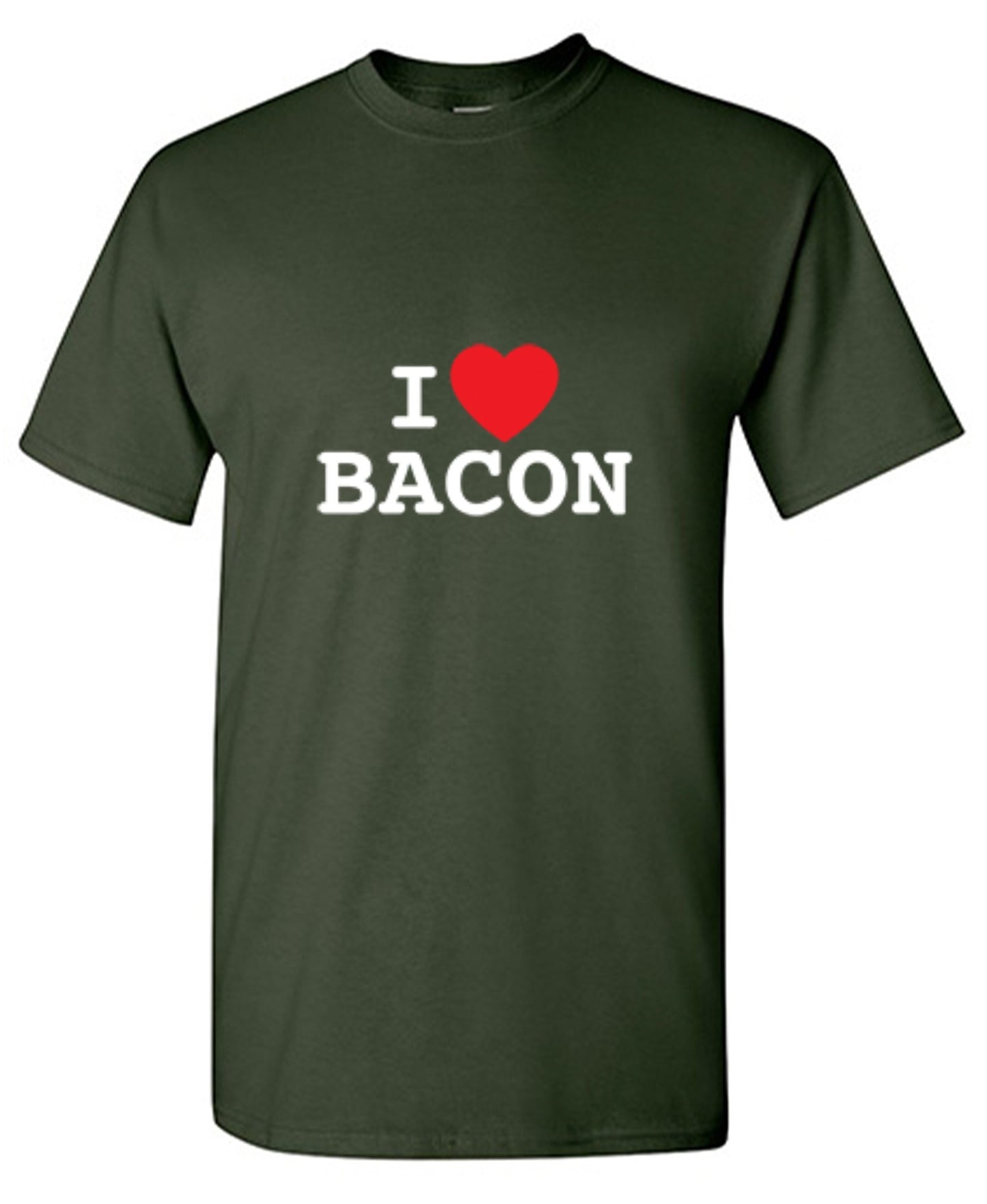 Funny T-Shirts design "I Love Bacon"