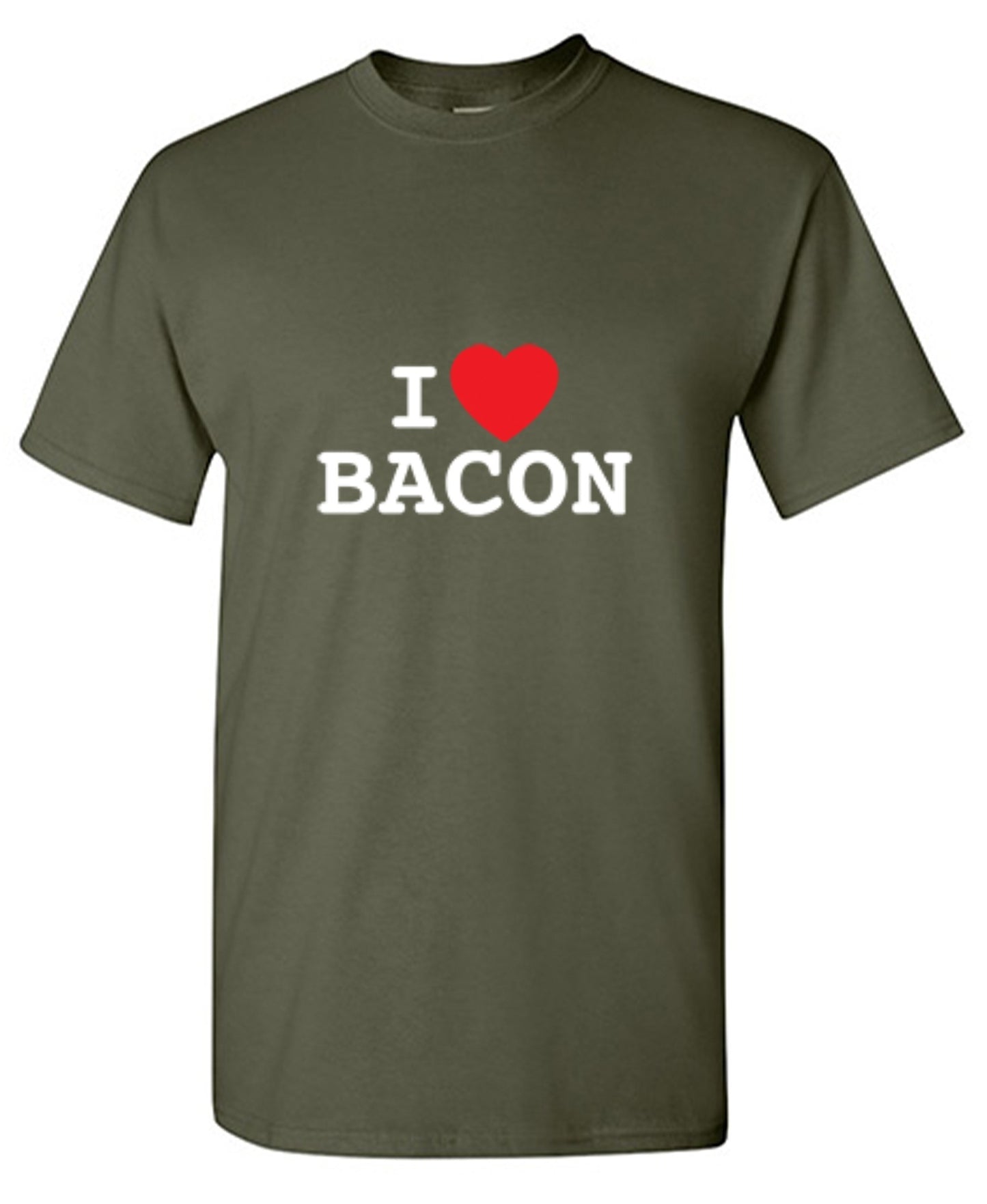 Funny T-Shirts design "I Love Bacon"