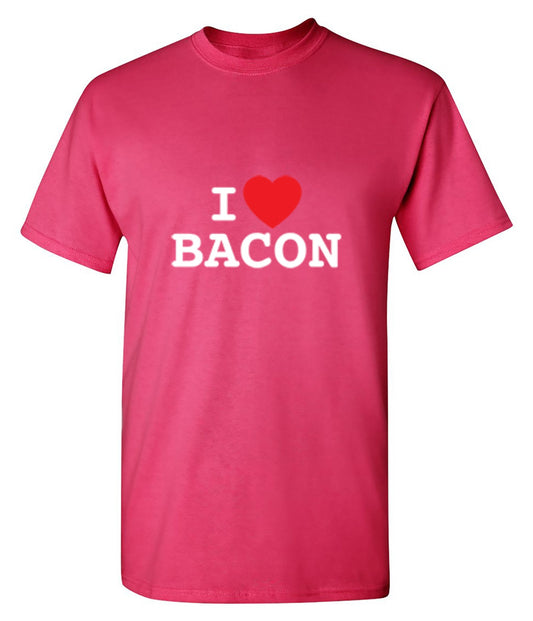 Funny T-Shirts design "I Love Bacon"