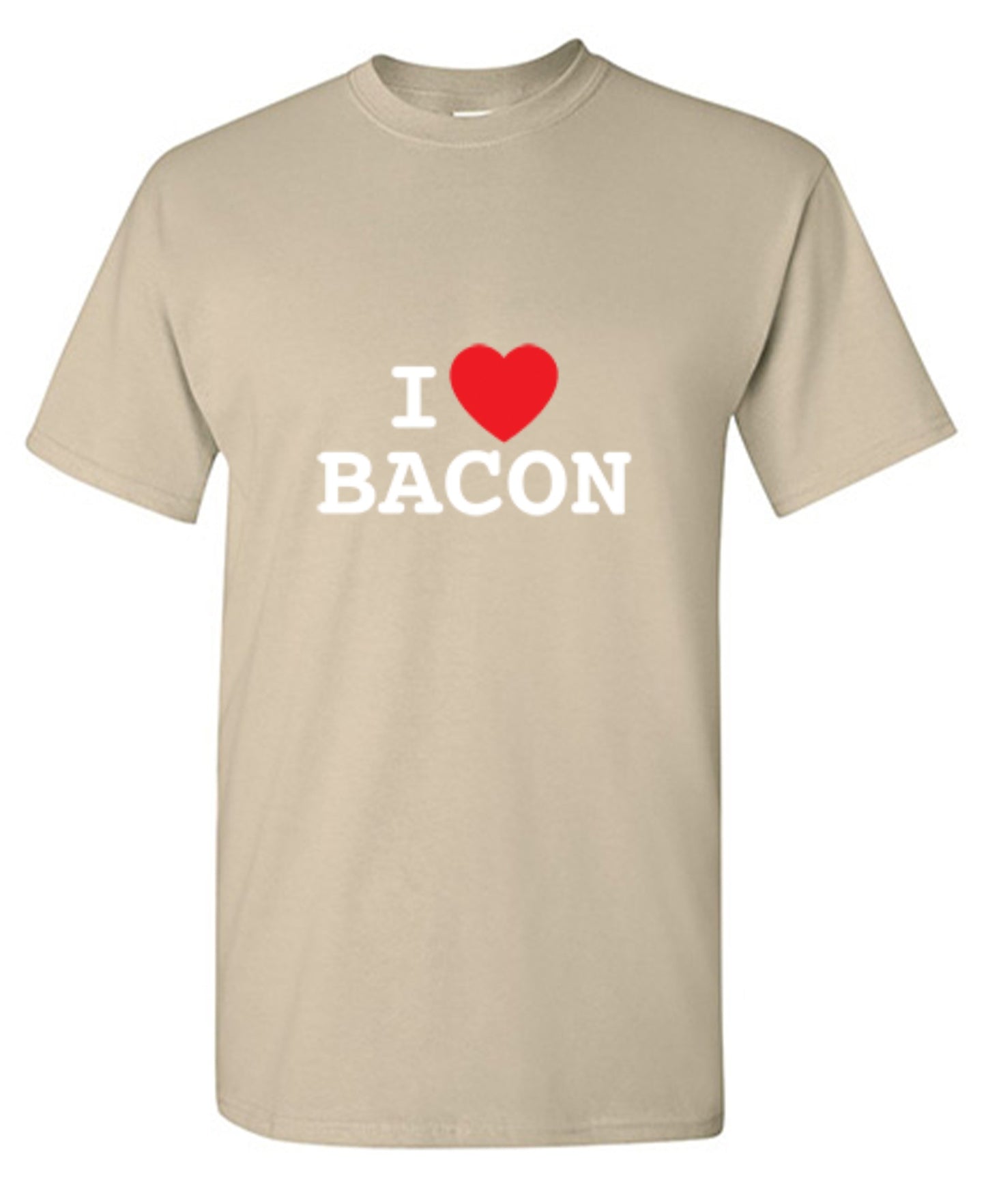 Funny T-Shirts design "I Love Bacon"