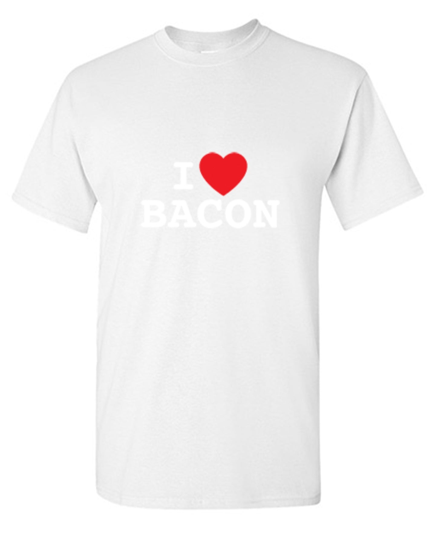 Funny T-Shirts design "I Love Bacon"