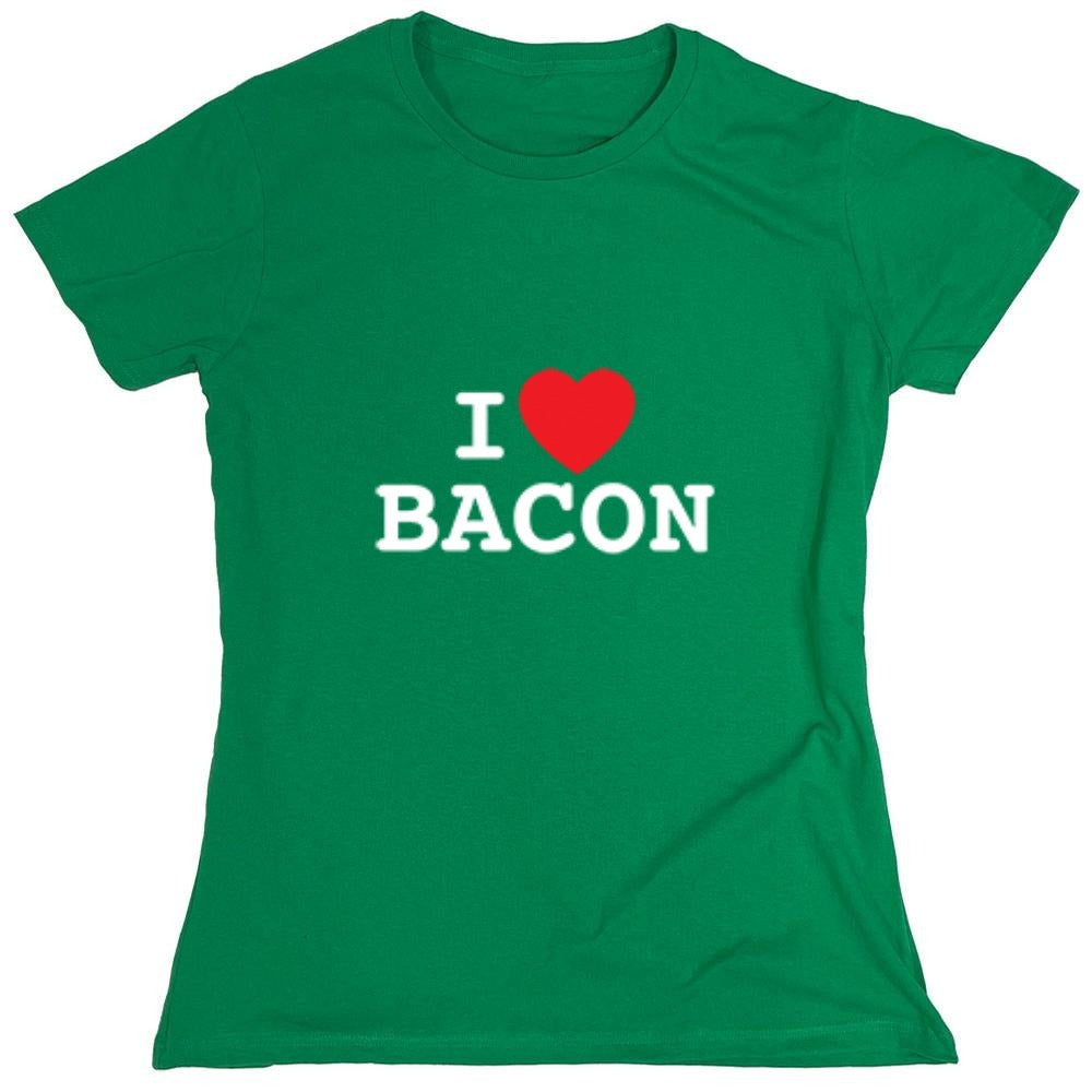 Funny T-Shirts design "I Love Bacon - Womens"