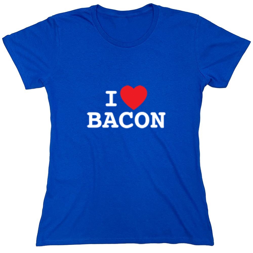 Funny T-Shirts design "I Love Bacon - Womens"