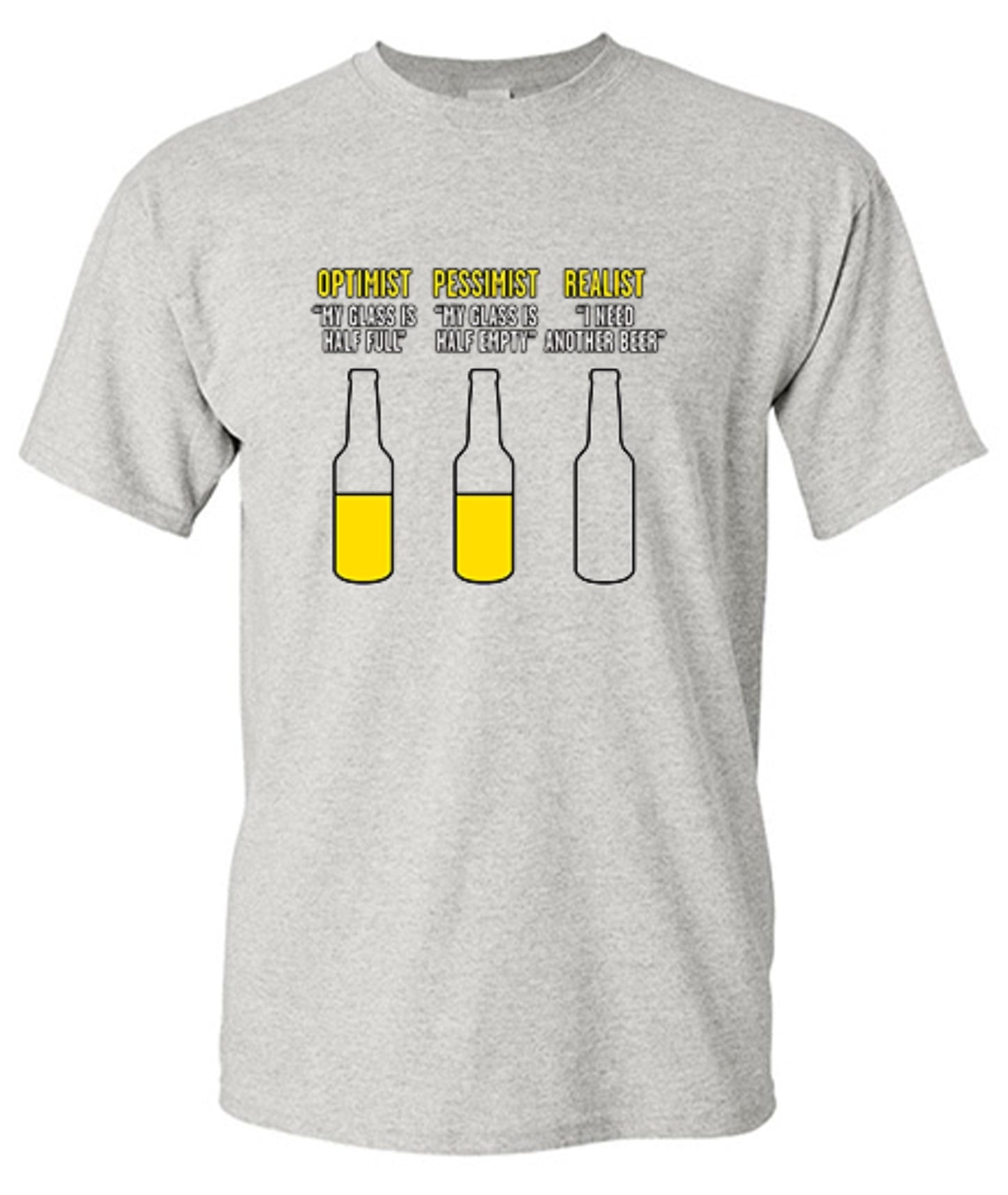 Funny T-Shirts design "Optimist Pessimist Realist T-Shirt"