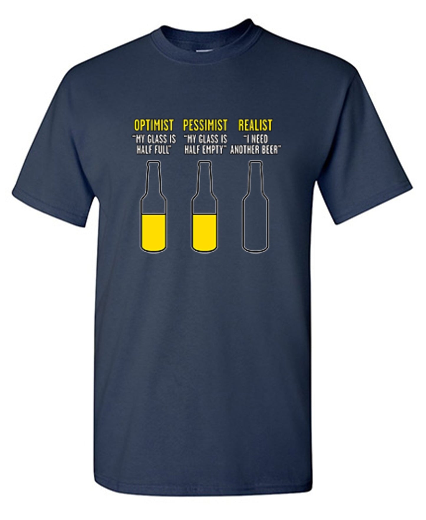 Funny T-Shirts design "Optimist Pessimist Realist T-Shirt"