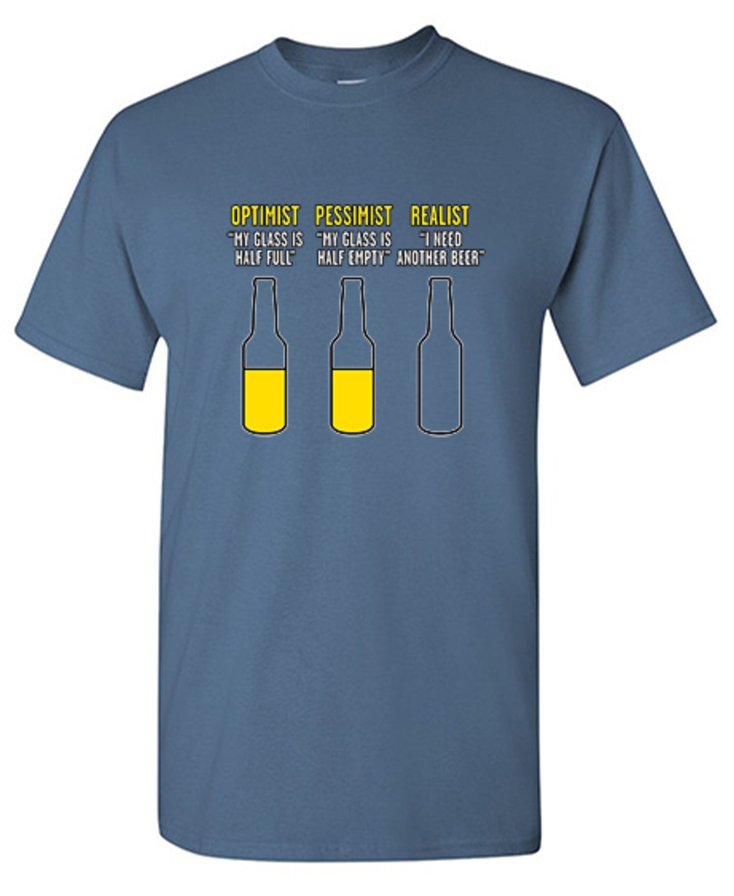 Funny T-Shirts design "Optimist Pessimist Realist T-Shirt"