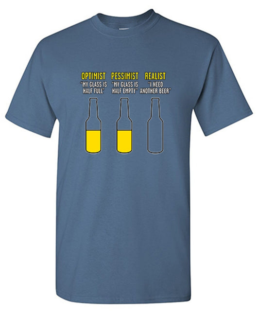 Funny T-Shirts design "Optimist Pessimist Realist T-Shirt"