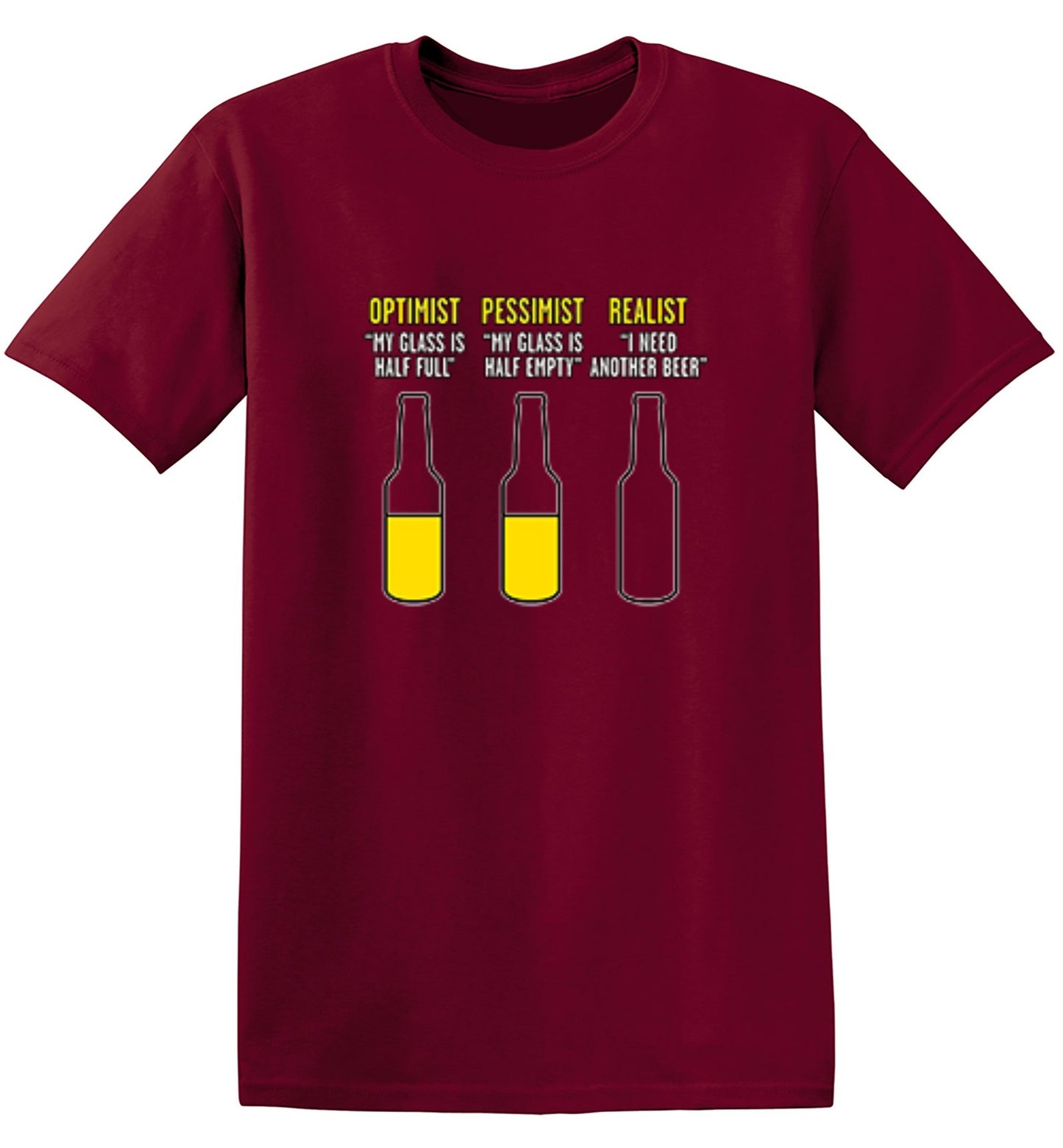 Funny T-Shirts design "Optimist Pessimist Realist T-Shirt"