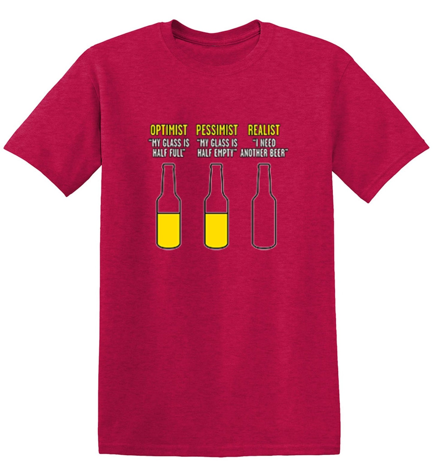 Funny T-Shirts design "Optimist Pessimist Realist T-Shirt"
