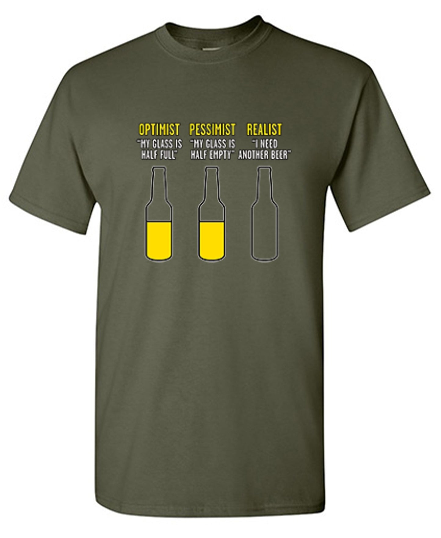 Funny T-Shirts design "Optimist Pessimist Realist T-Shirt"