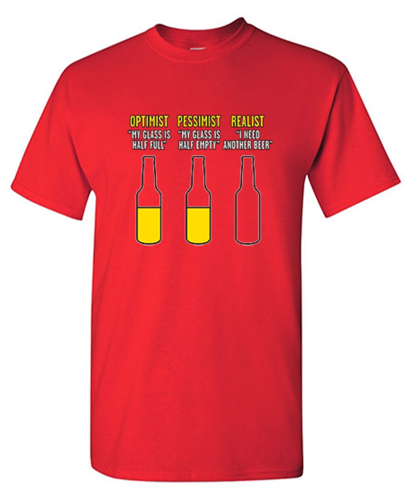 Funny T-Shirts design "Optimist Pessimist Realist T-Shirt"