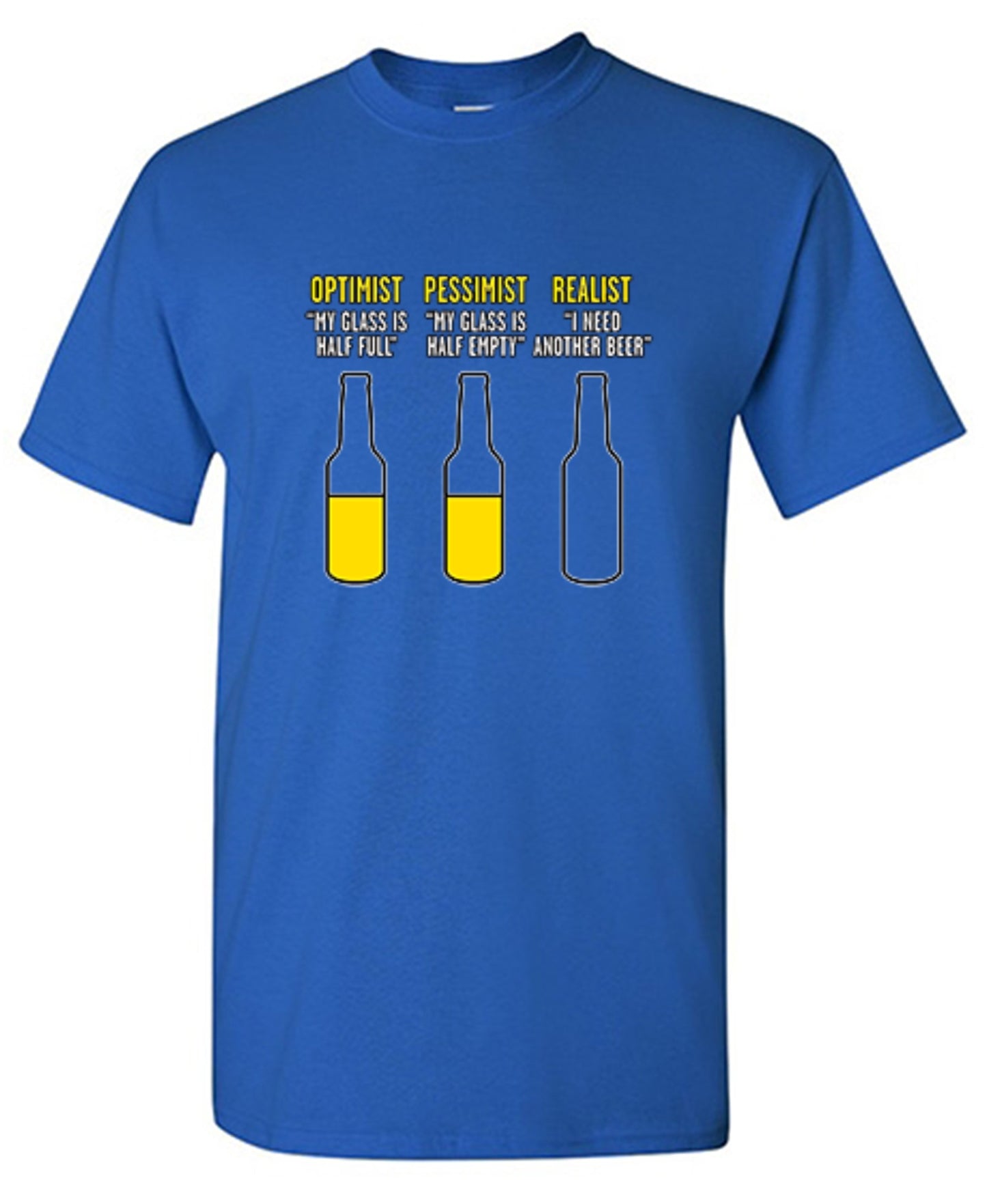 Funny T-Shirts design "Optimist Pessimist Realist T-Shirt"