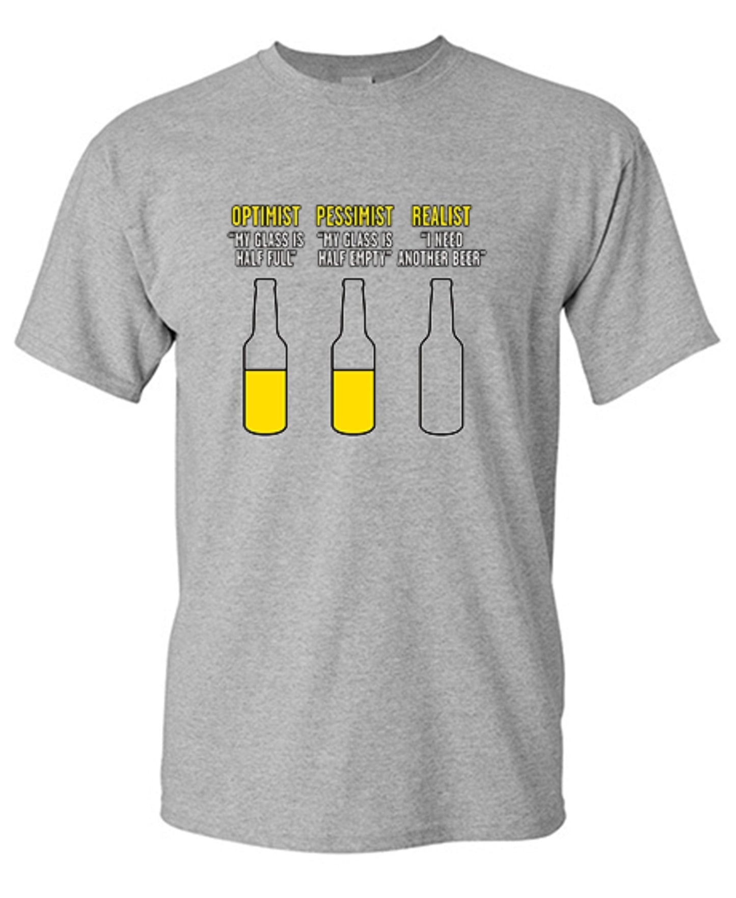 Funny T-Shirts design "Optimist Pessimist Realist T-Shirt"