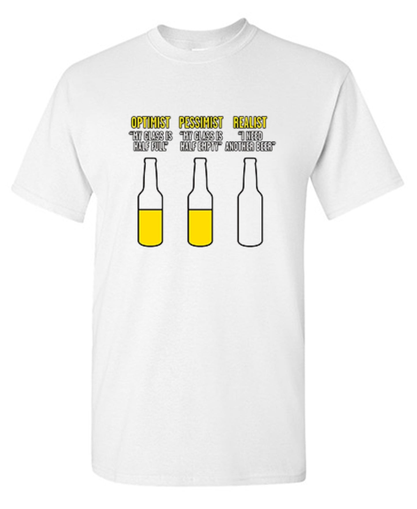 Funny T-Shirts design "Optimist Pessimist Realist T-Shirt"