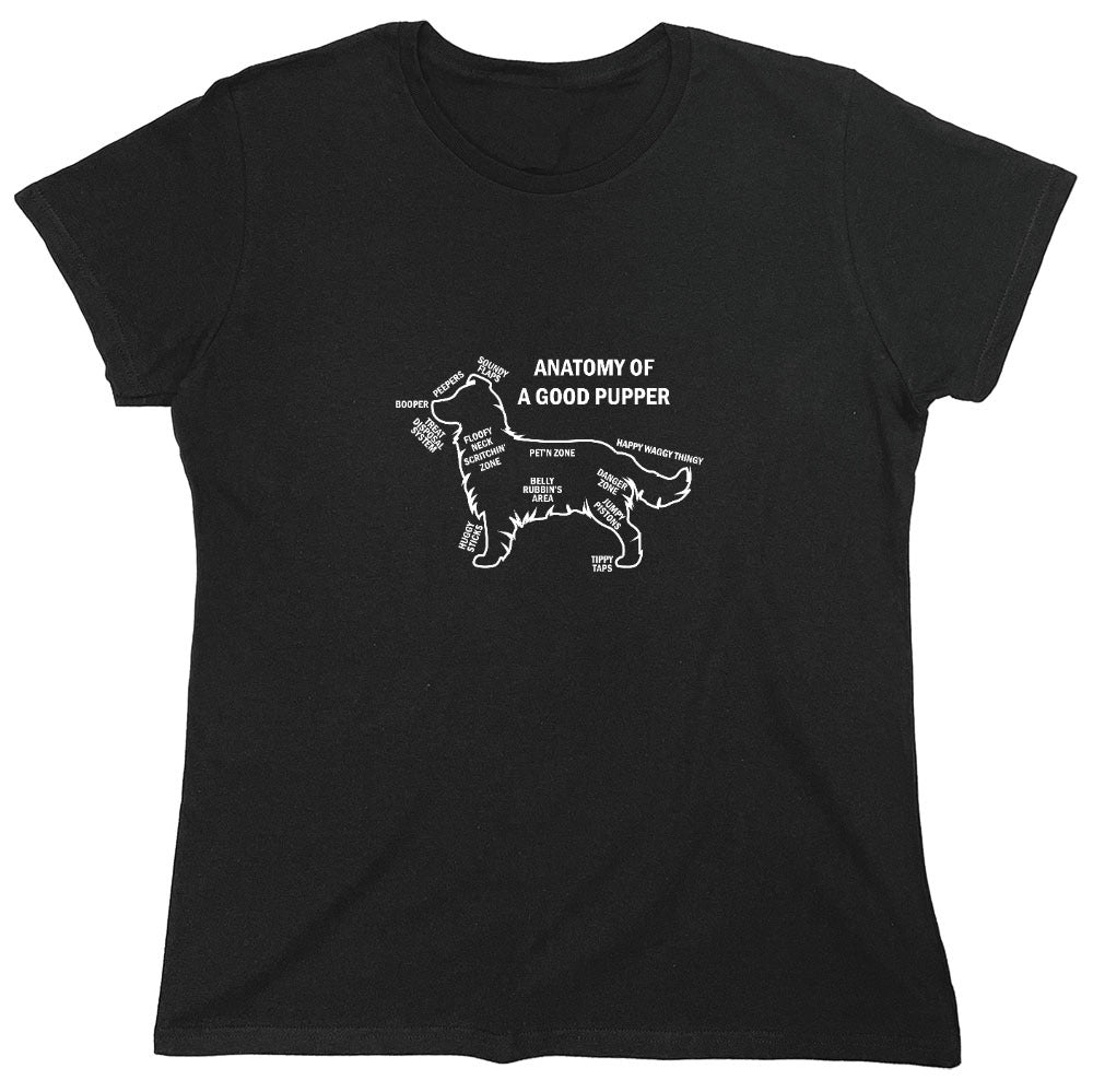 Funny T-Shirts design "Anatomy Of A Good Pupper - Womens"
