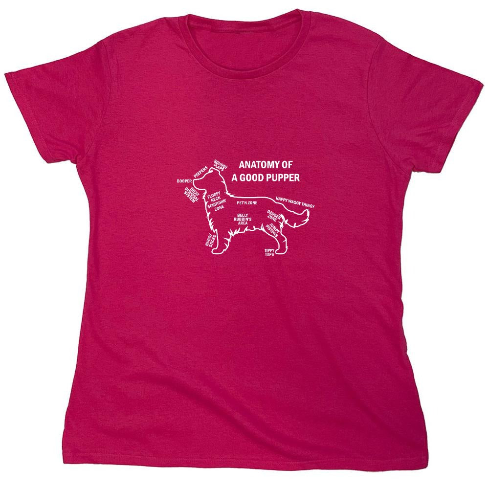 Funny T-Shirts design "Anatomy Of A Good Pupper - Womens"