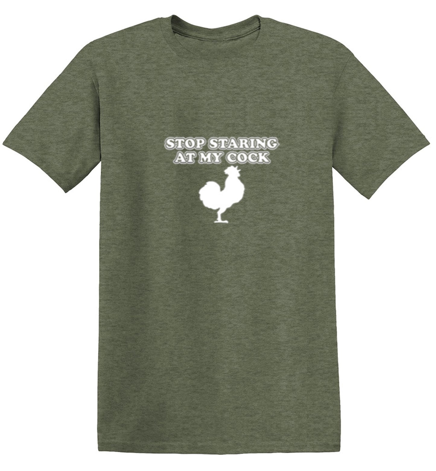 Funny T-Shirts design "Stop Staring At My Cock - Ring Spun Tee"