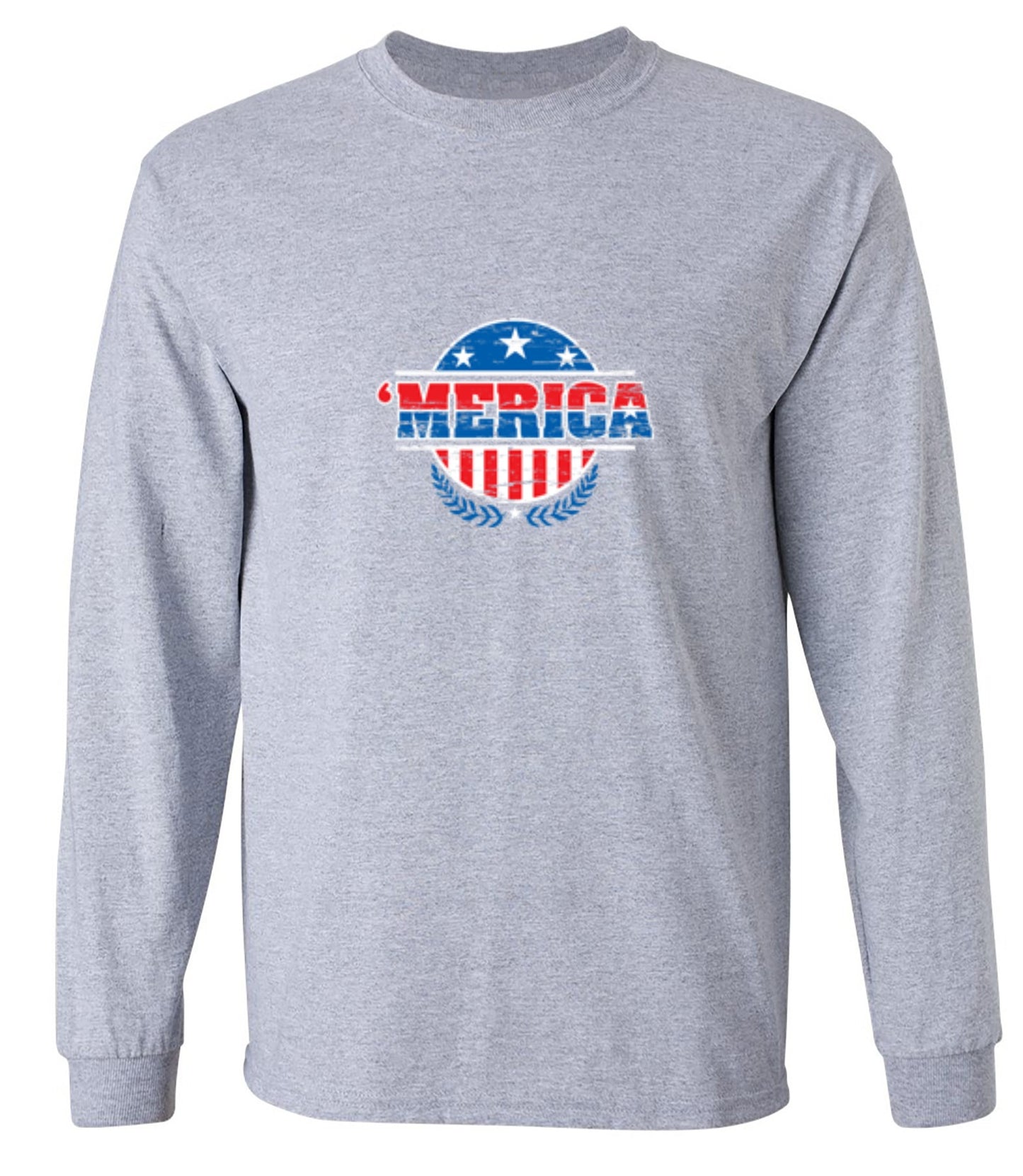 Funny T-Shirts design "MERICA! Patriotic T-Shirt! - Long Sleeve"