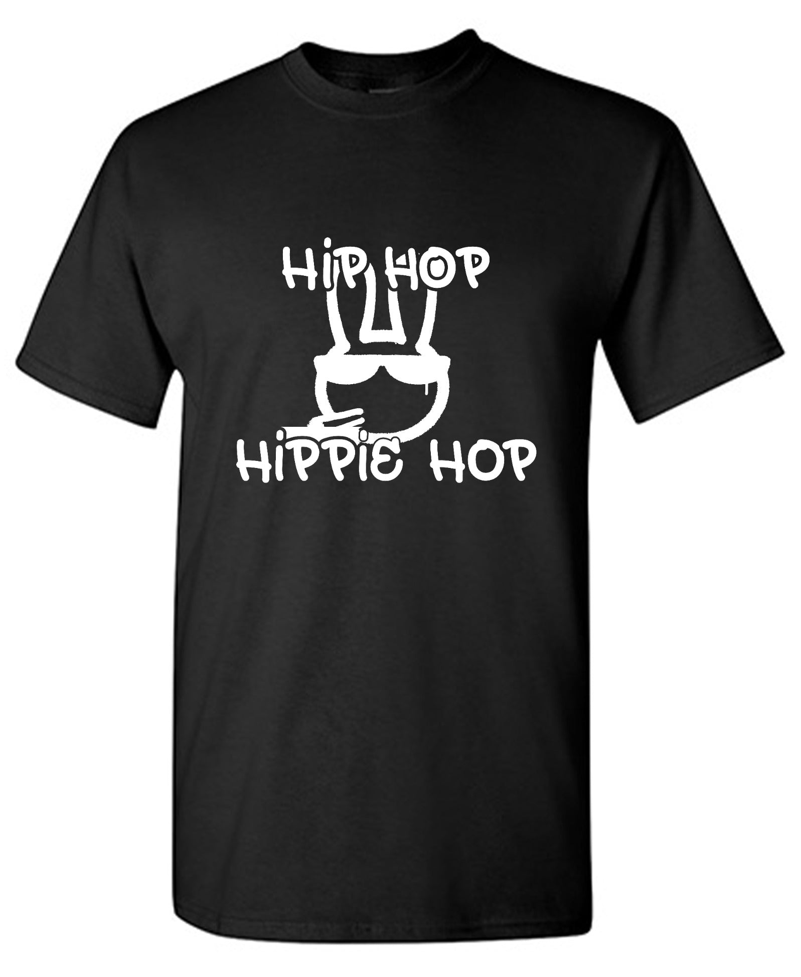 Funny T-Shirts design "Hip Hop Hippie Hop - Ring Spun Tee"