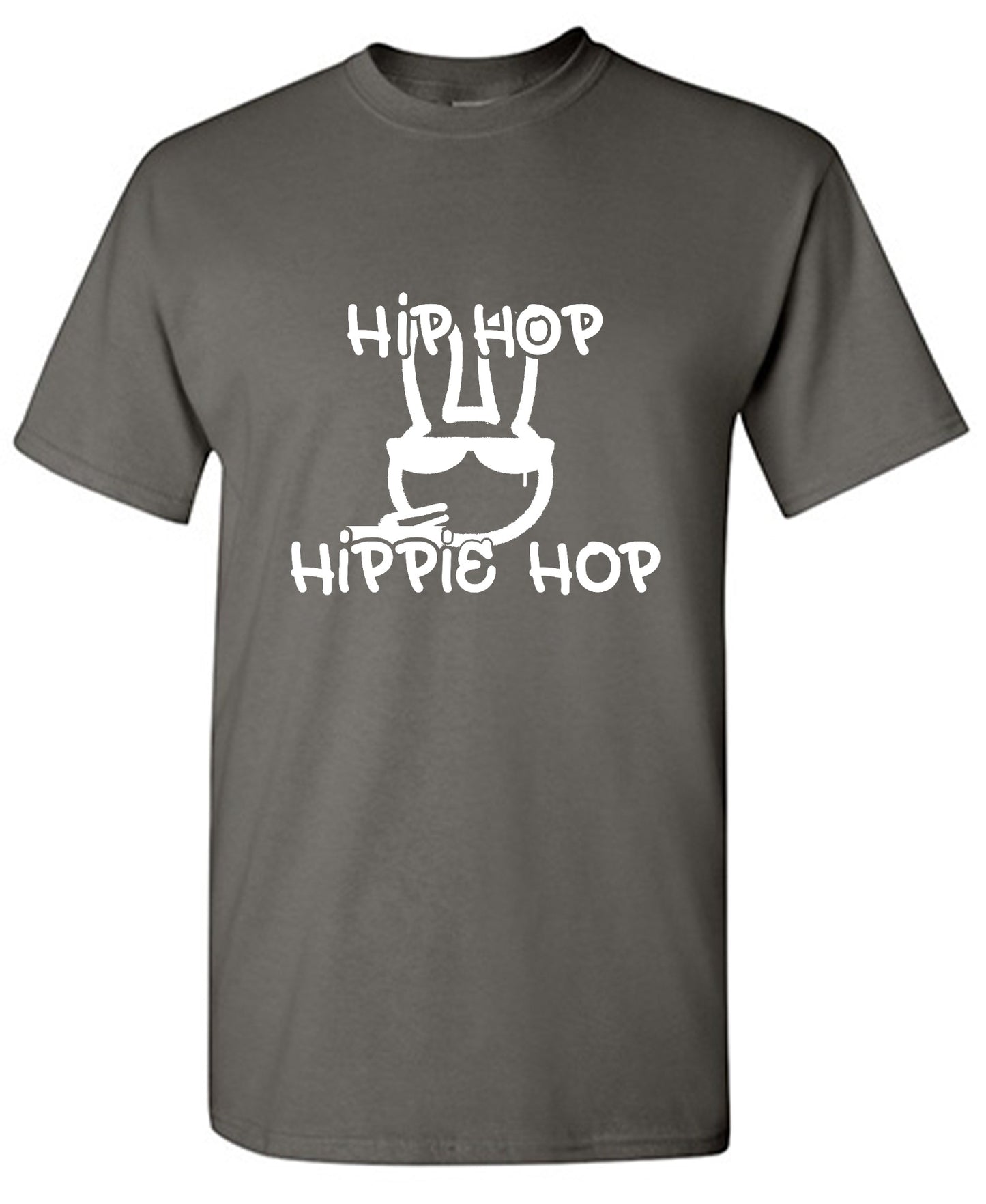 Funny T-Shirts design "Hip Hop Hippie Hop - Ring Spun Tee"
