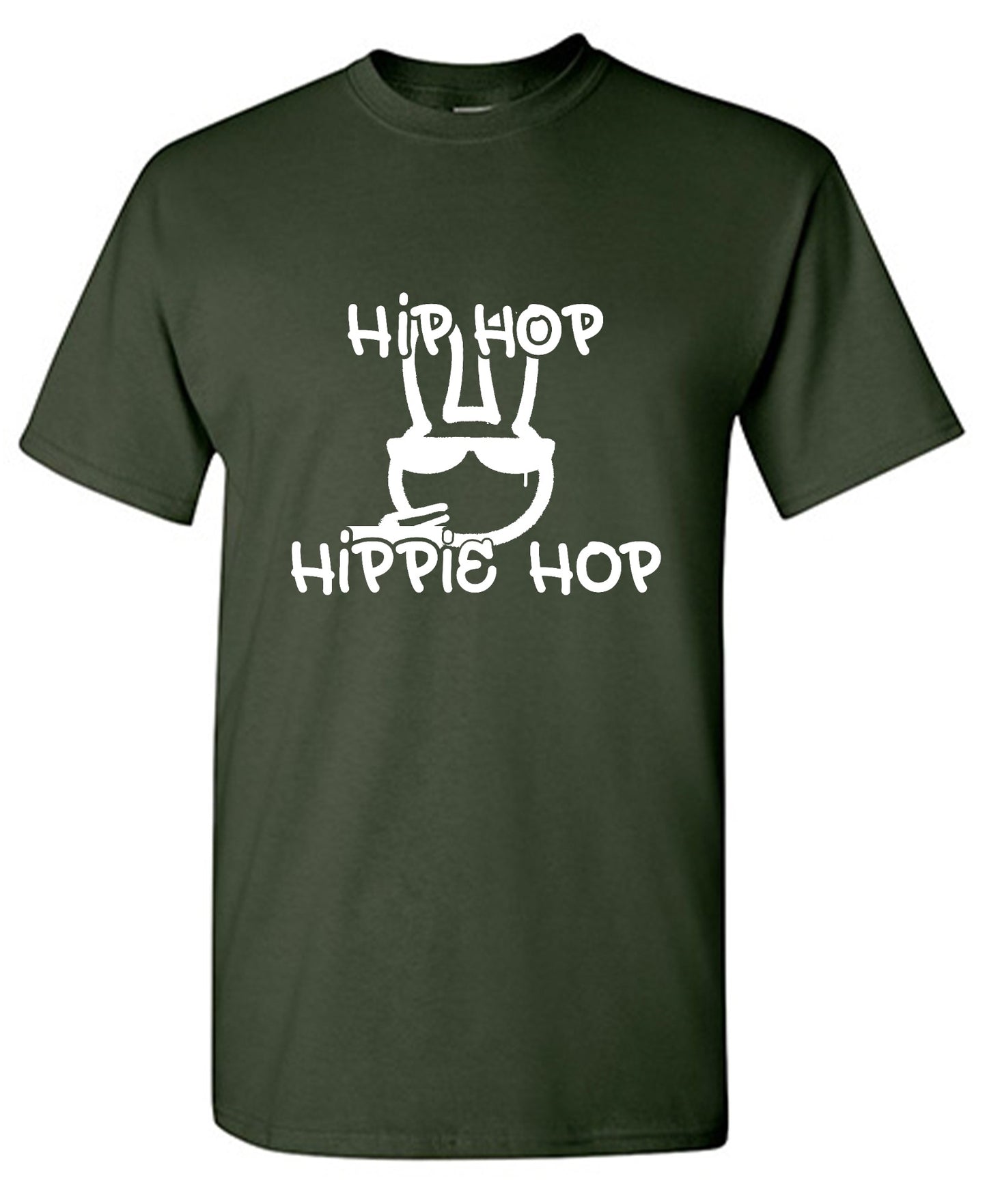 Funny T-Shirts design "Hip Hop Hippie Hop - Ring Spun Tee"