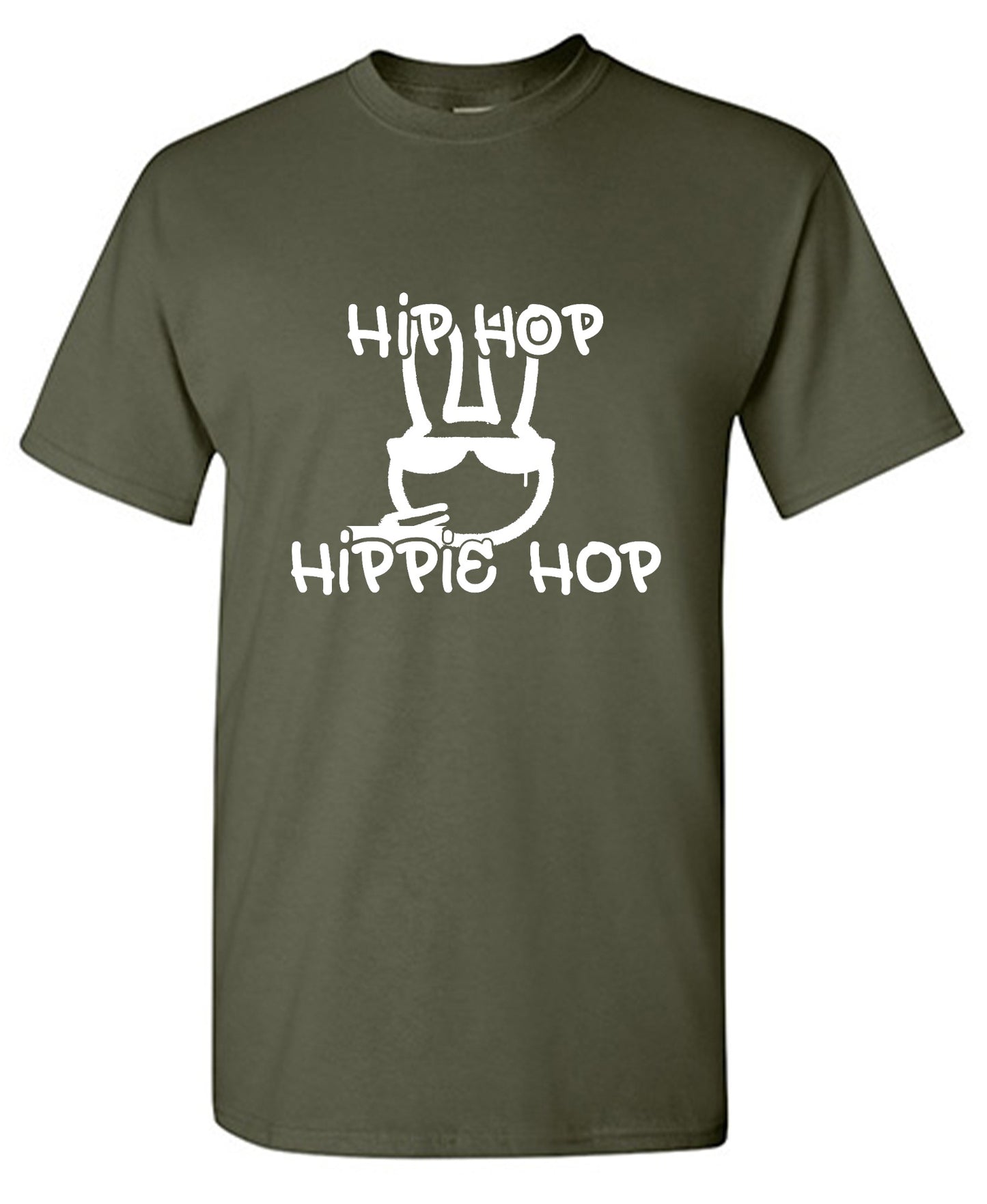 Funny T-Shirts design "Hip Hop Hippie Hop - Ring Spun Tee"