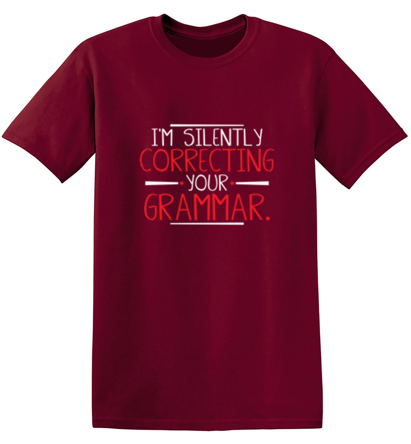 Funny T-Shirts design "I'm Silently Correcting Your Grammar - Tall Tee"