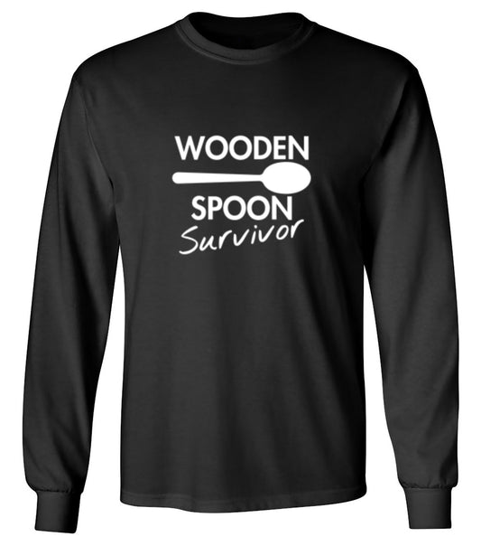 Funny T-Shirts design "Wooden Spoon Survivor - Long Sleeve"