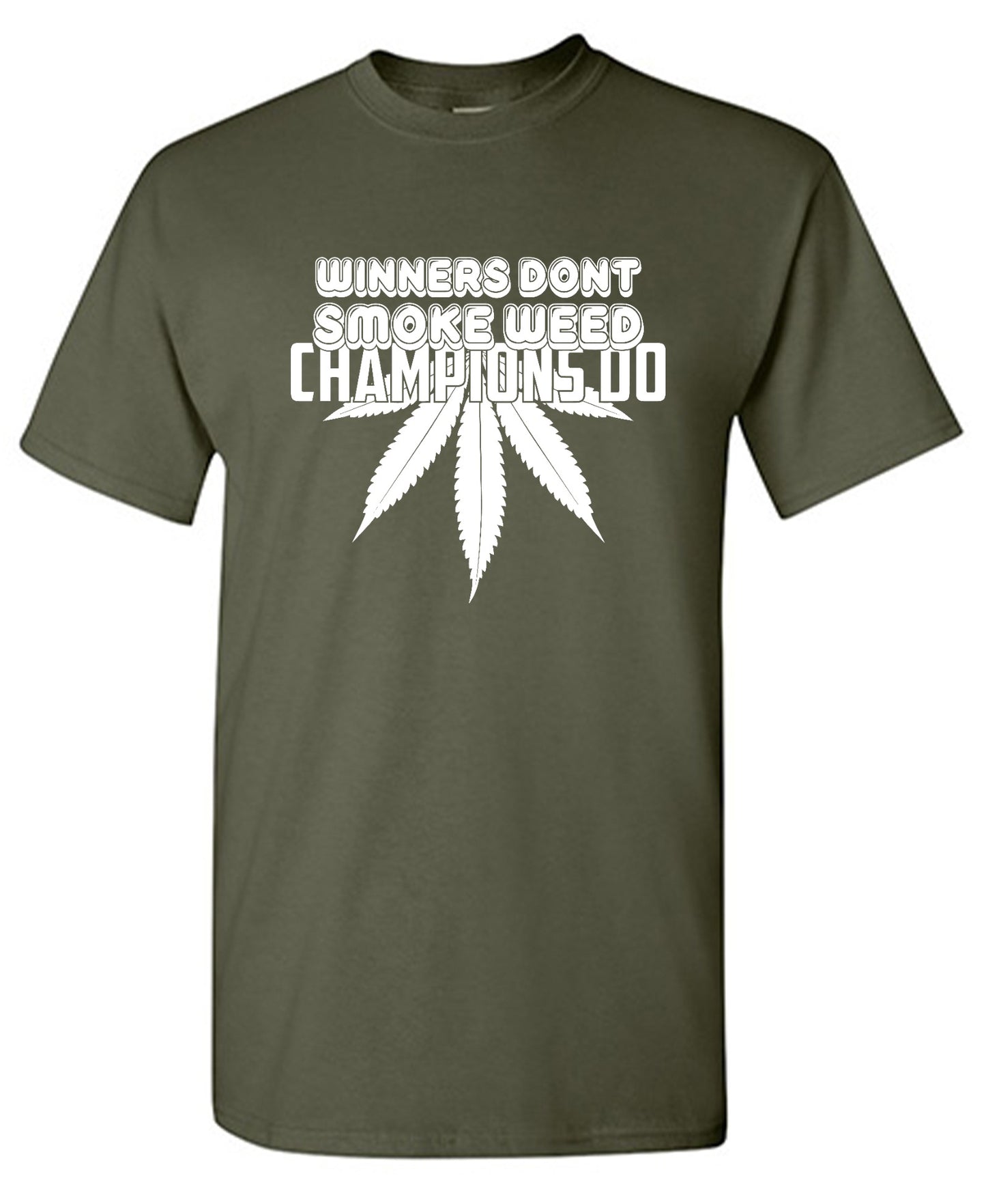 Funny T-Shirts design "Winners Dont Smoke Weed Champions Do T-Shirts - Ring Spun Tee"