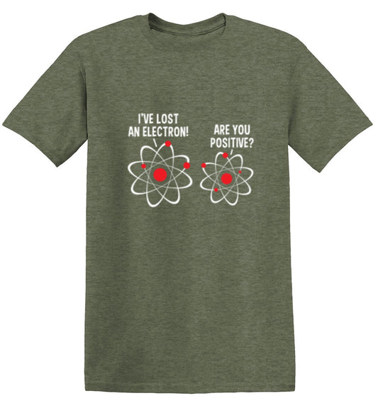 Funny T-Shirts design "I Lost An Electron Are You Positive"