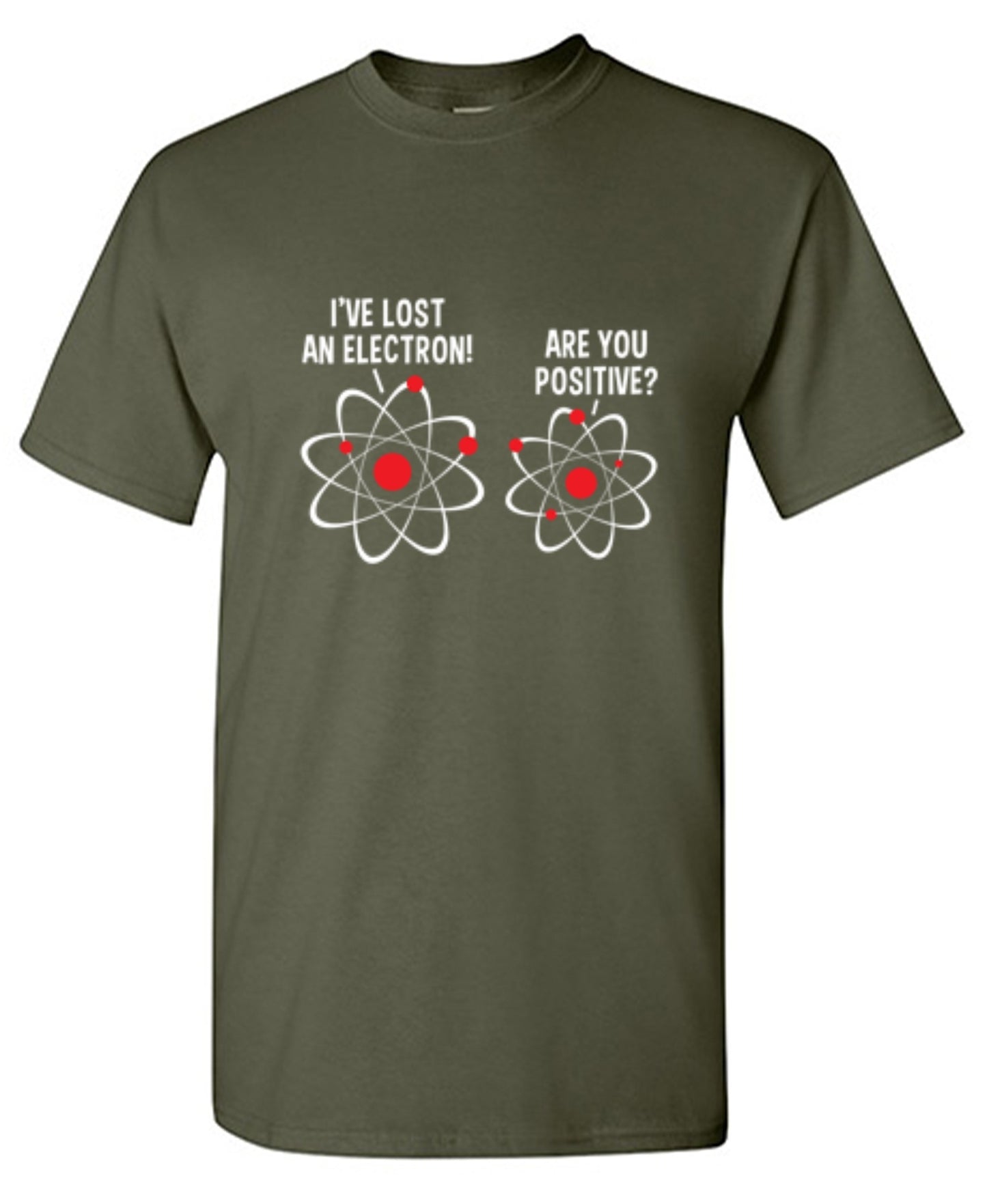 Funny T-Shirts design "I Lost An Electron Are You Positive"