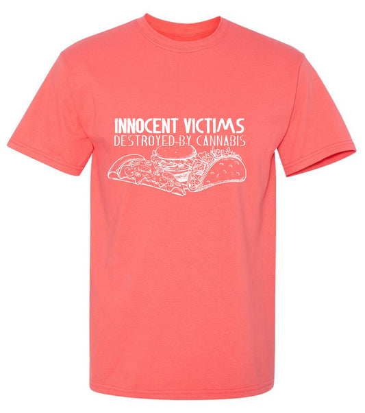 Funny T-Shirts design "Innocent Victims Destroyed By Cannabis T-Shirt"