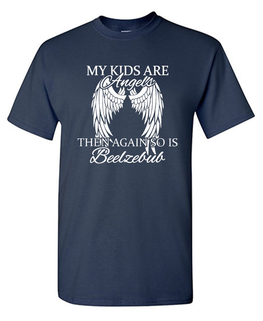 Funny T-Shirts design "My Kids Are Angels - Tall Tee"