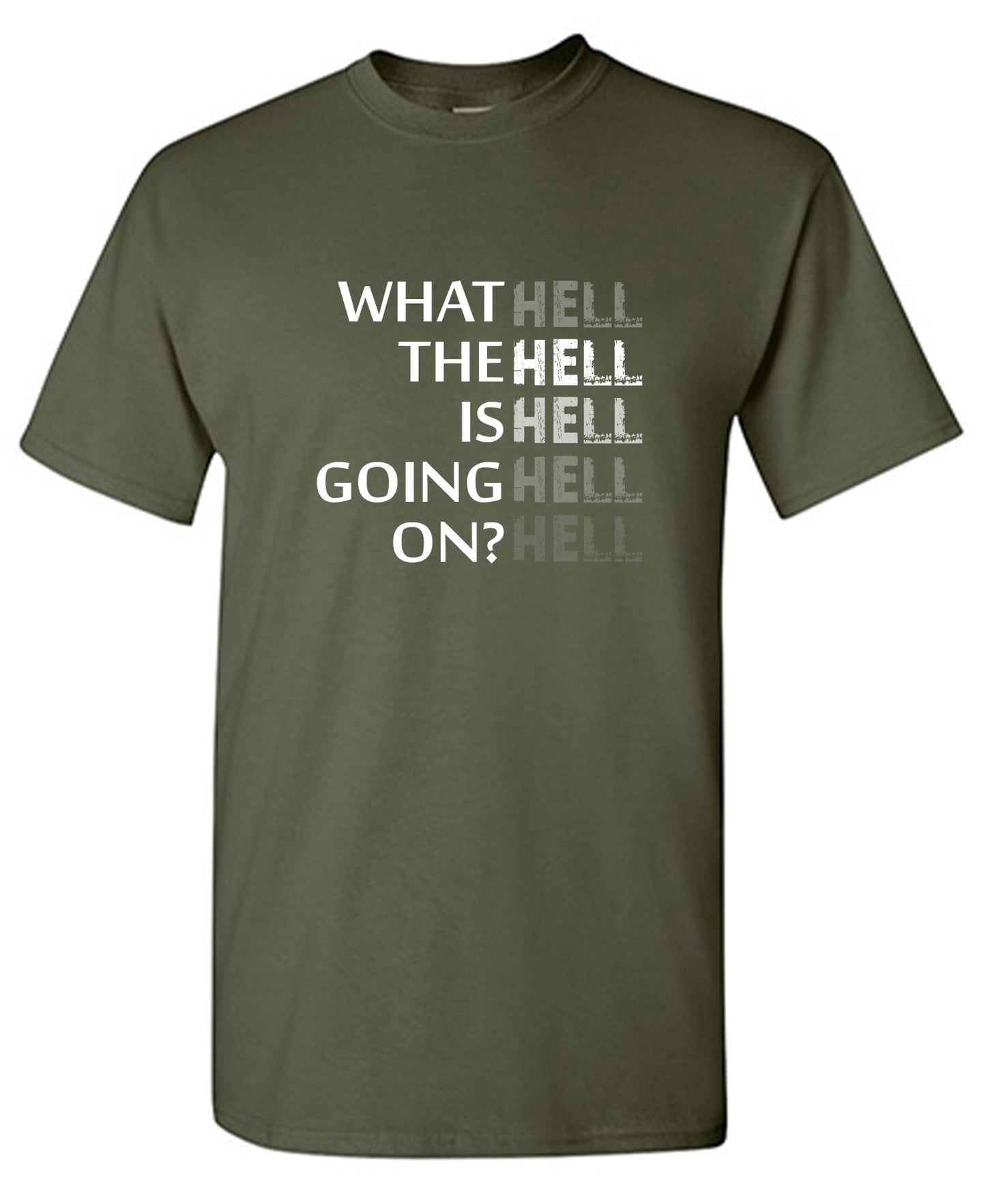 Funny T-Shirts design "What the Hell is Going On? Mens T Shirt"