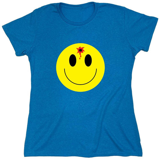 Funny T-Shirts design "Bullet Smile Emoticon What You Are Up To - Womens"