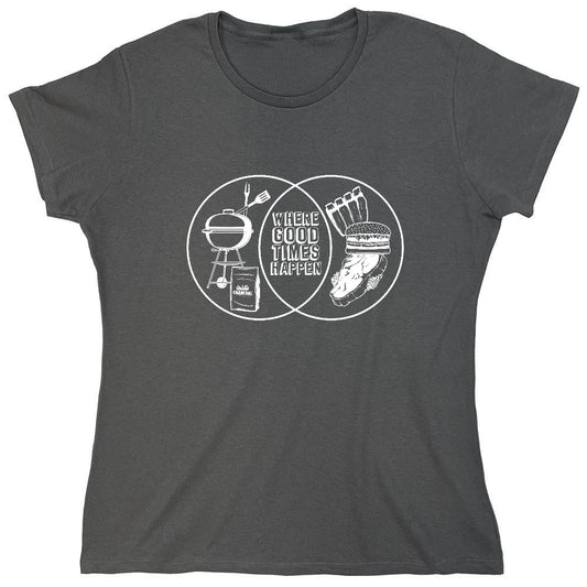 Funny T-Shirts design "Where Good Times Happen - Womens"