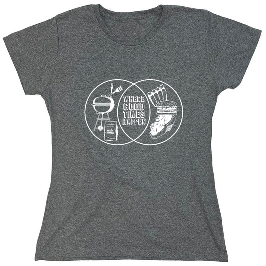 Funny T-Shirts design "Where Good Times Happen - Womens"