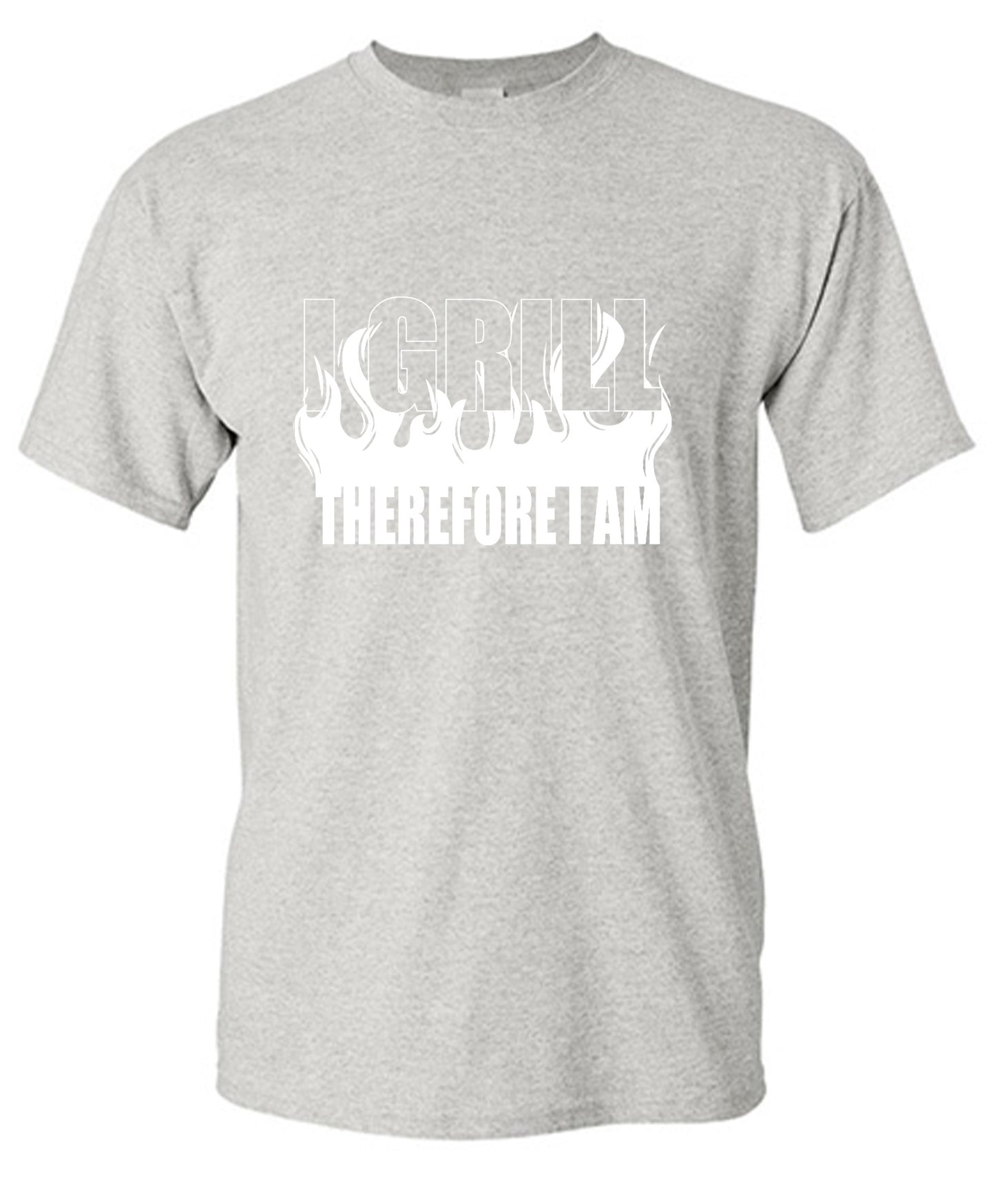 Funny T-Shirts design "I GRILL, Therefore I Am"