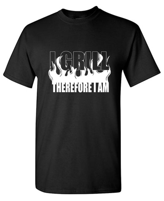 Funny T-Shirts design "I GRILL, Therefore I Am - Youth"