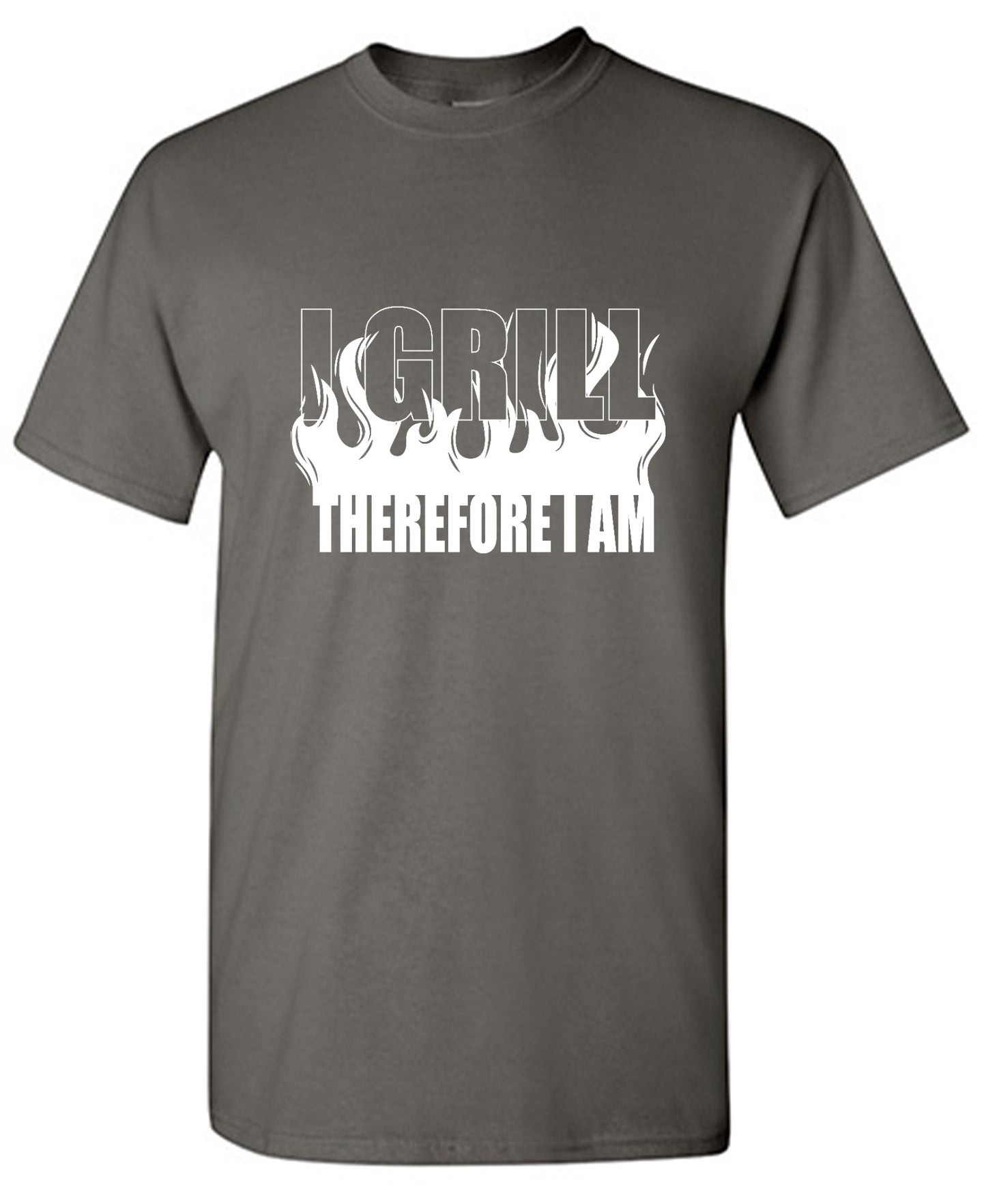 Funny T-Shirts design "I GRILL, Therefore I Am"