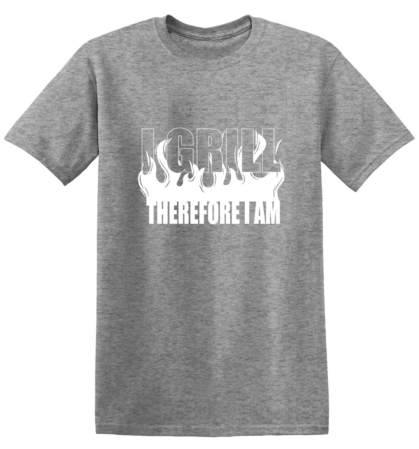 Funny T-Shirts design "I GRILL, Therefore I Am"